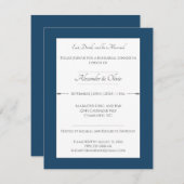 ミニマリストアローズリハーサルディナーマルセイユブルー 招待状 (正面/裏面)