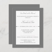 ミニマリストアローズリハーサルディナー |グレー 招待状 (正面/裏面)