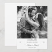 ミニマリストアローズ写真 セーブ・ザ・デート | ホワイト (正面/裏面)