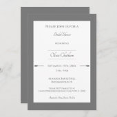 ミニマリストアローズ ブライダルシャワー | グレー 招待状 (正面/裏面)