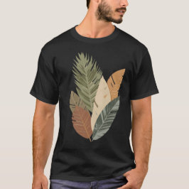 ミニマリストアーストーンボタニカルリーブスTシャツ Tシャツ
