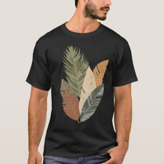 ミニマリストアーストーンボタニカルリーブスTシャツ Tシャツ