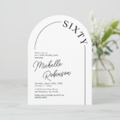 ミニマリストアーチアダルト60誕生日 招待状 (スタンド正面)