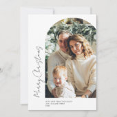 ミニマリストアーチオフセンターフォトクリスマスカード シーズンカード (正面)