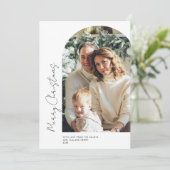 ミニマリストアーチオフセンターフォトクリスマスカード シーズンカード (スタンド正面)