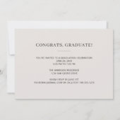 ミニマリストアーチグレー1枚写真2022卒業パーティー 招待状 (裏面)