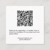 ミニマリストアーチハンドメイドジュエリーイヤリングディスプレイ スクエア名刺 (裏面)