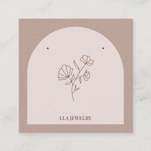 ミニマリストアーチハンドメイドジュエリーイヤリングディスプレイ スクエア名刺 (正面)