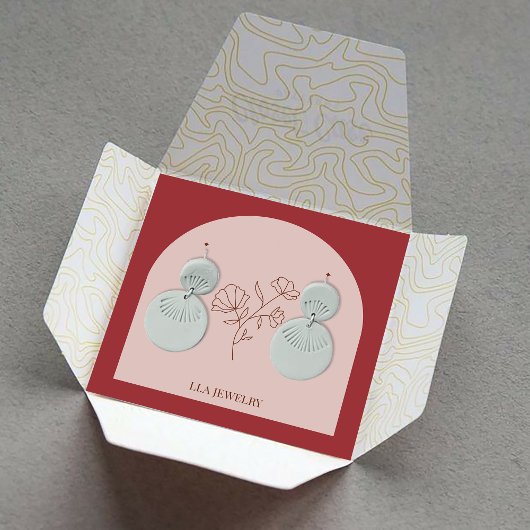 ミニマリストアーチハンドメイドジュエリーイヤリングディスプレイ スクエア名刺