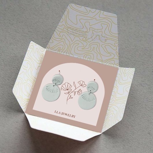 ミニマリストアーチハンドメイドジュエリーイヤリングディスプレイ スクエア名刺