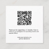 ミニマリストアーチハンドメイドジュエリーイヤリングディスプレイ スクエア名刺 (裏面)