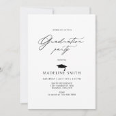 ミニマリストアーチフォトハットタッセル卒業 招待状 (正面)