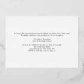 ミニマリストアーチフォト卒業パーティー金ゴールド 箔招待状 (裏面)