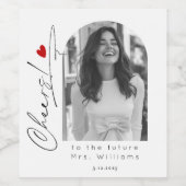 ミニマリストアーチフォト応援ブライダルシャワー ワインラベル (シングルラベル)