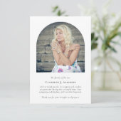 ミニマリストアーチメモリアル悔やみや弔慰葬儀 サンキューカード (スタンド正面)