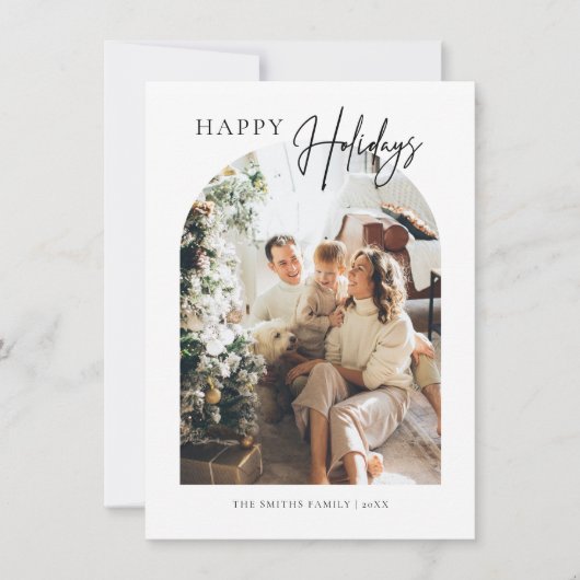 ミニマリストアーチメリークリスマスグリーティングカード サンキューカード (正面)