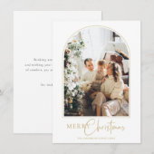 ミニマリストアーチメリークリスマスグリーティングカード サンキューカード (正面/裏面)