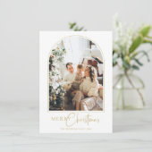 ミニマリストアーチメリークリスマスグリーティングカード サンキューカード (スタンド正面)