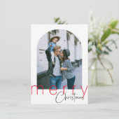 ミニマリストアーチメリークリスマスグリーティングカード サンキューカード (スタンド正面)