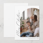 ミニマリストアーチメリークリスマスグリーティングカード サンキューカード (正面/裏面)