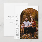 ミニマリストアーチメリークリスマスグリーティングカード サンキューカード (正面/裏面)