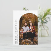 ミニマリストアーチメリークリスマスグリーティングカード サンキューカード (スタンド正面)