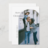 ミニマリストアーチメリークリスマスグリーティングカード サンキューカード (正面/裏面)