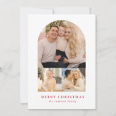 ミニマリストアーチレッド3フォトホリデーカード シーズンカード (正面)