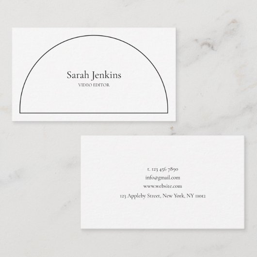 ミニマリストアーチ白黒名刺 名刺 (正面/裏面)