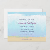 ミニマリストアーティスティックビーチ セーブザデート アナウンスメント (正面/裏面)