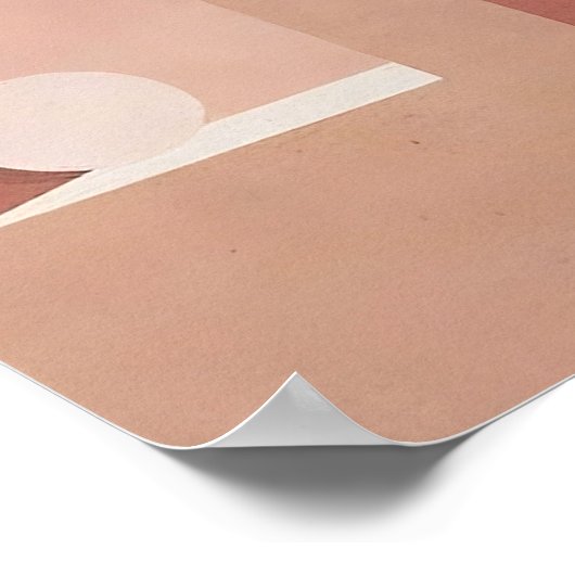 ミニマリストアート抽象芸術テラコッタアーチジオメトリック ポスター (角)