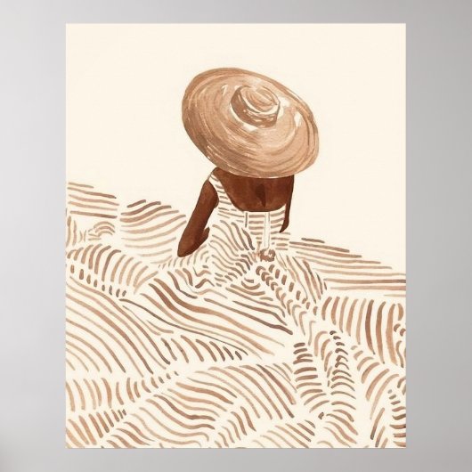 ミニマリストアート抽象芸術女性ドレス幾何学模様 ポスター (正面)