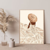 ミニマリストアート抽象芸術女性ドレス幾何学模様 ポスター