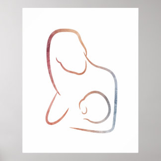 ミニマリストアート – 母乳育児 ポスター