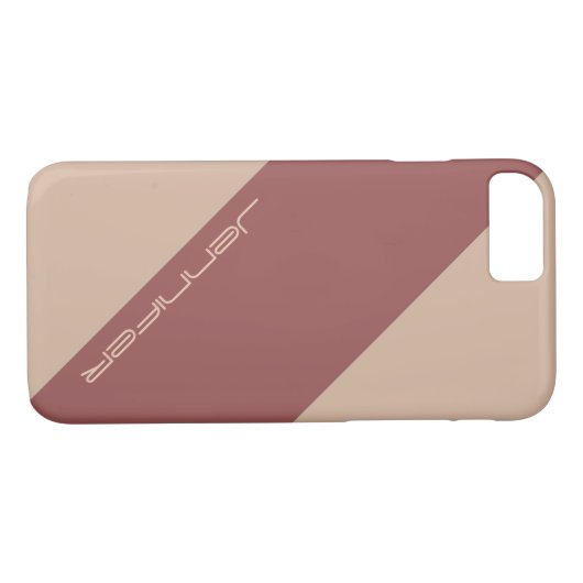 ミニマリストアーモンドタン&マーサラレッドストライプ Case-Mate iPhoneケース (裏面(横))