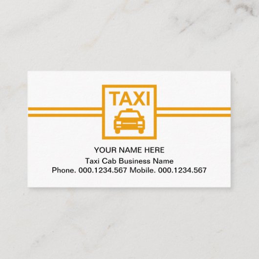 ミニマリストイエロータクシーサイネージタクシー 名刺 (裏面)