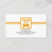 ミニマリストイエロータクシー看板タクシー運転手 名刺 (裏面)