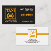 ミニマリストイエロータクシー看板タクシー運転手 名刺 (正面/裏面)