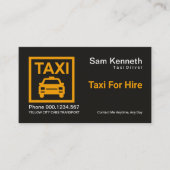 ミニマリストイエロータクシー看板タクシー運転手 名刺 (正面)