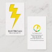 ミニマリストイエロー稲妻ボルト 名刺 (正面/裏面)