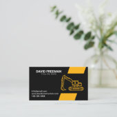 ミニマリストイエロー・アンド・ブラック掘削機建築 名刺 (スタンド正面)