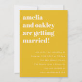 ミニマリストイエロー レトロ シンプル ウェディングウェブサイト 招待状 (正面)