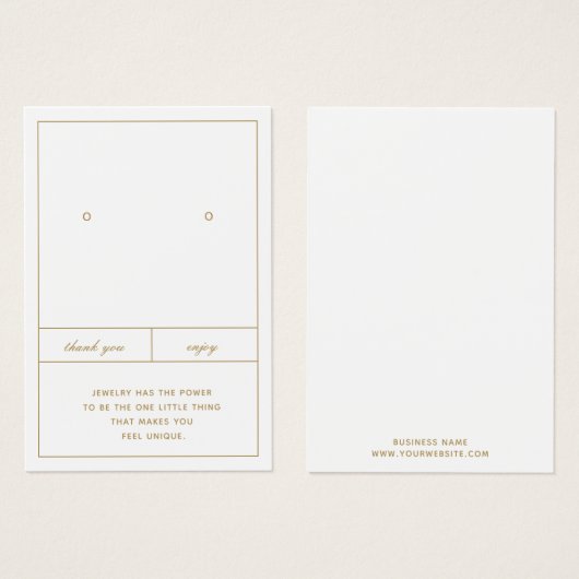 ミニマリストイヤリングジュエリーカードデザイン (正面&裏面)