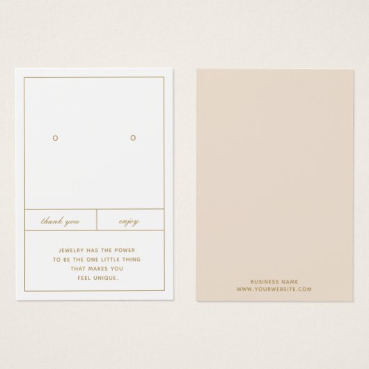 ミニマリストイヤリングジュエリーカードデザイン (正面&裏面)