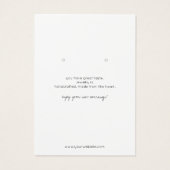 ミニマリストイヤリングジュエリー表示カード (裏面)