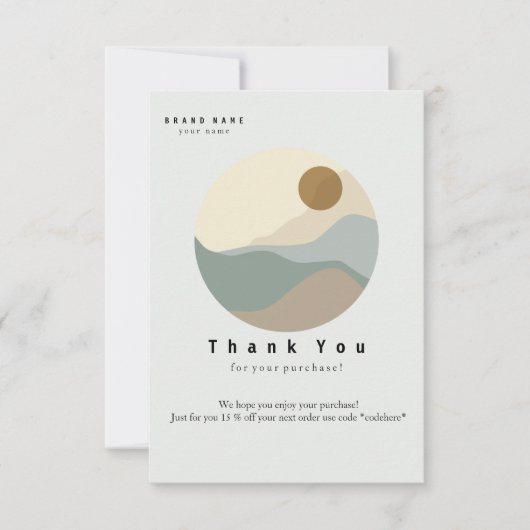 ミニマリストイラストレーションありがとう名刺 サンキューカード (正面)