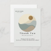 ミニマリストイラストレーションありがとう名刺 サンキューカード (正面/裏面)