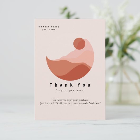 ミニマリストイラストレーションありがとう名刺 サンキューカード (スタンド正面)