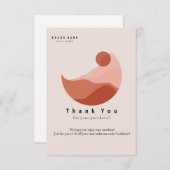 ミニマリストイラストレーションありがとう名刺 サンキューカード (正面/裏面)