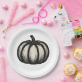 ミニマリストインクカボチャ – 秋の収穫芸術オン ペーパープレート (パーティー)